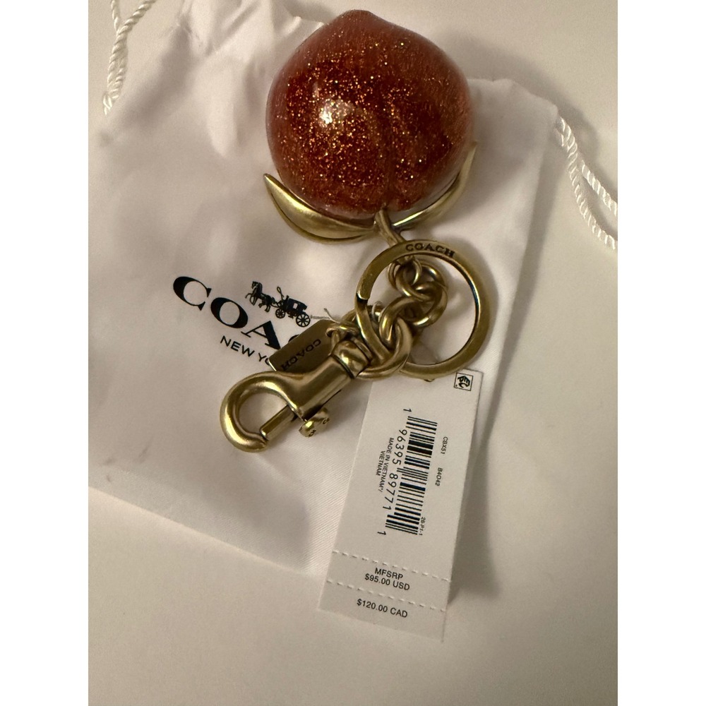 Coach The Summer I Turned Pretty Peach Bag Charm Keychain CBX51 New with Tag/Bag - Picture 4 of 4